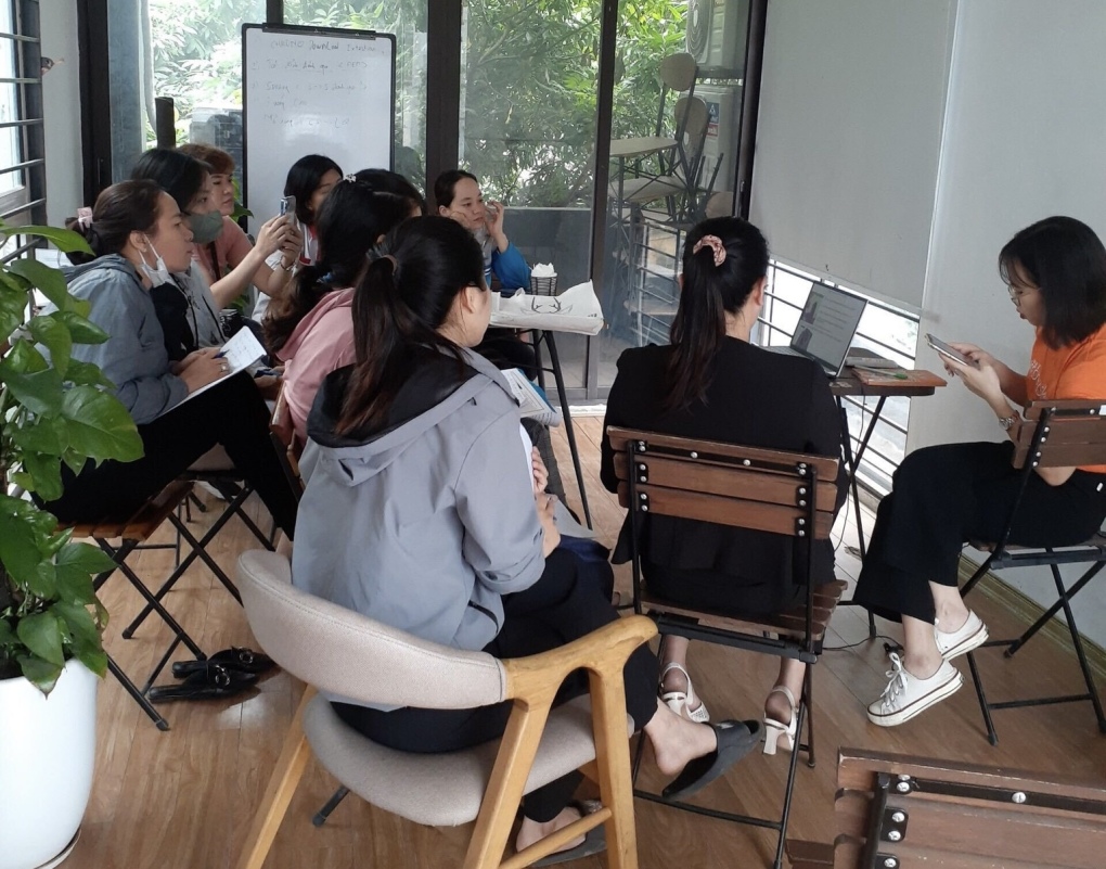 Buổi học nghiệp vụ người giúp việc tại quận 10, TP HCM, tháng 11/2022. Ảnh nhân vật cung cấp